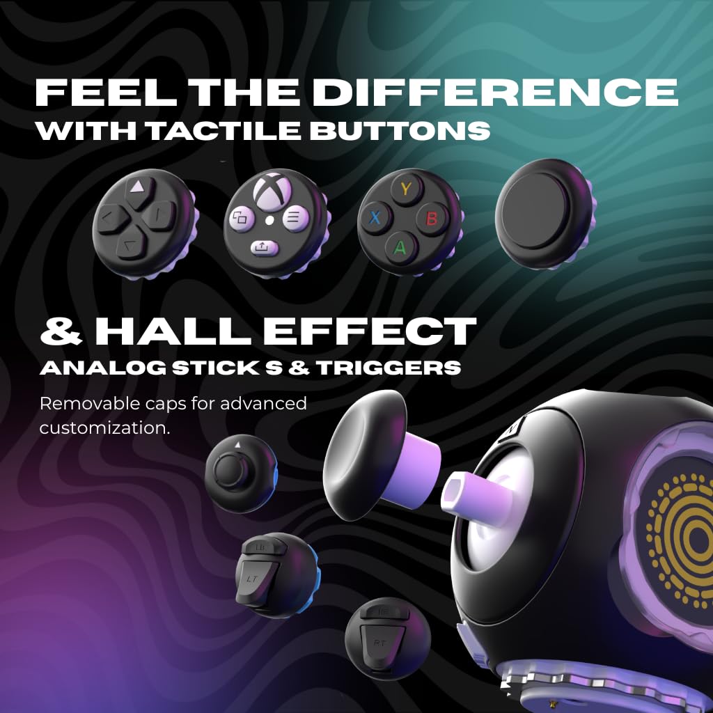 ByoWave Proteus Controller Kit – Modular Gaming Controller with 15+ Interchangeable Parts, Custom Remapping & LED Lighting – Works with PC, Steam Deck & Xbox Series X|S – Lithos Collection Limited Edition