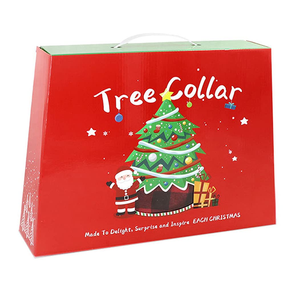 Collare per albero di Natale, 76 cm, con bottoni, sciarpa, base per albero di Natale