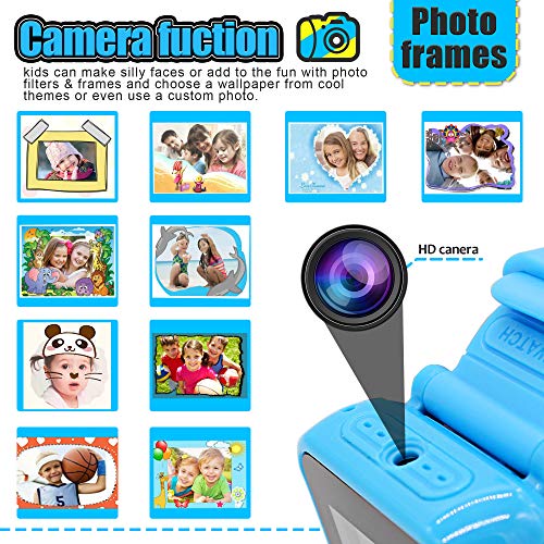 Pussan Kids Smart Watch for Boys Kids Toddler Watch Toys for 3-10 Year Old Boys Kids Smartwatch Multi-Function Game Watch with Camera USB Charging Best Toy Christmas Birthday Gifts for Kids Blue