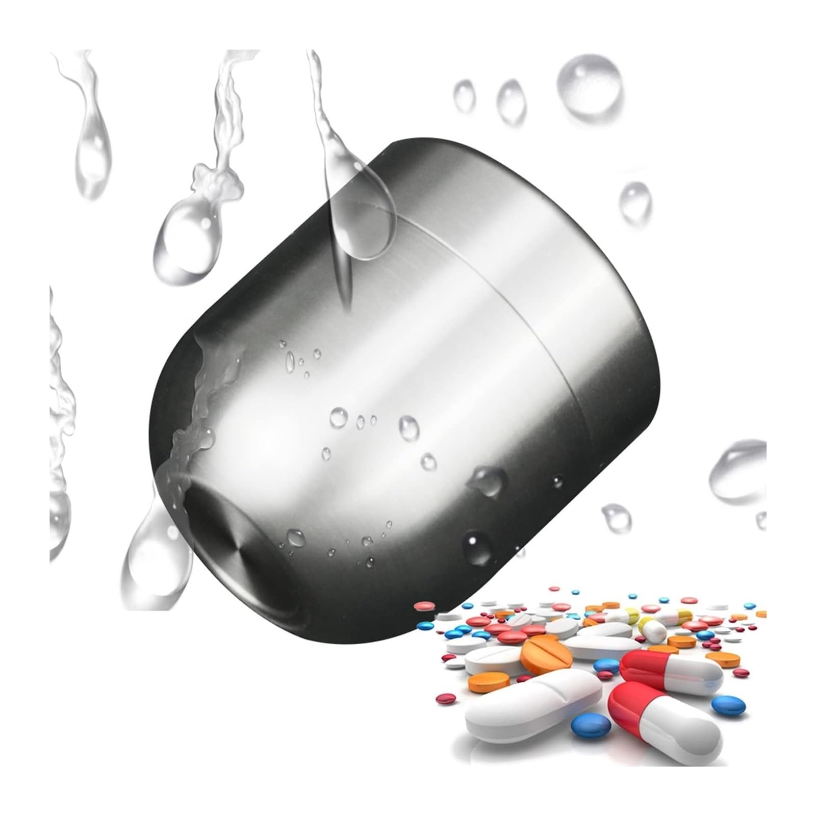 Pill dispenser Pastillero pequeño de viaje, pastillero de titanio, pastilleros portátiles, pastilleros de bolsillo impermeables, organizador de almacenamiento de medicina EDC (Size : Style E)