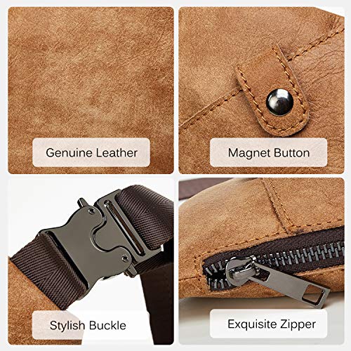 FANDARE Nieuwe borstzak segmenteerde schoudertas heren sling bag leer crossover rugzak schoudertas sporttas voor… - Afbeelding 6