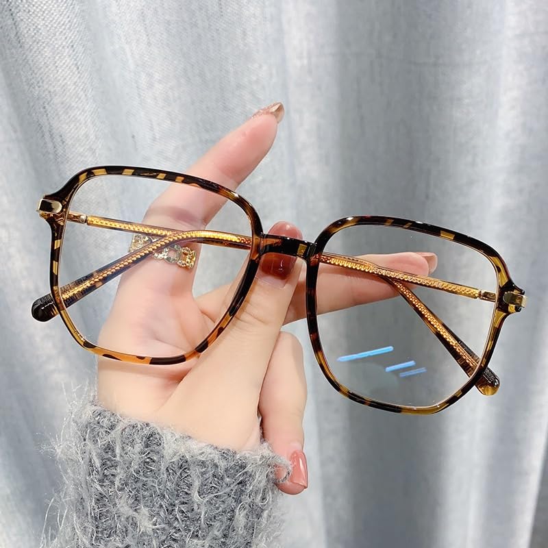 Blue Light Blocking Reading Glasses Oversized Square Computer Readers Anti UV Lightweight Flat Light Mirror Eyewear