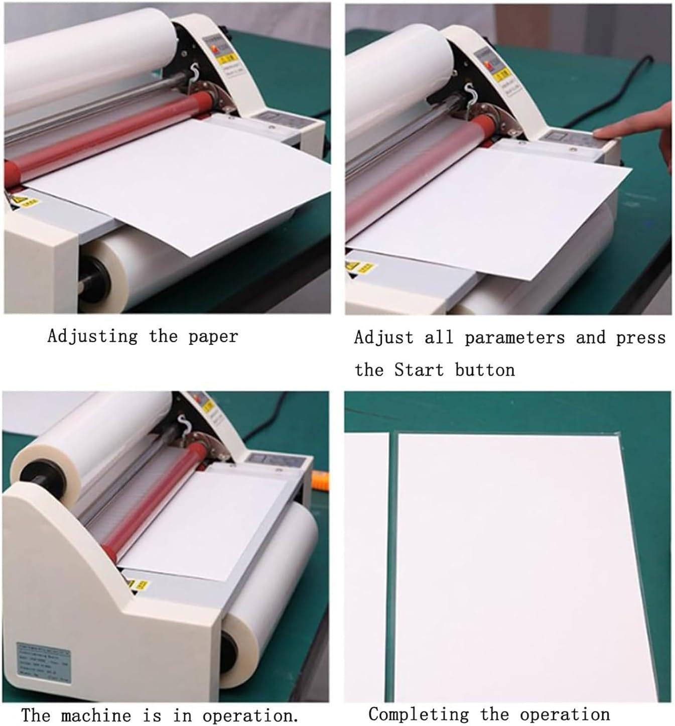 Laminator rolkowy na zimno i gorąco z wyświetlaczem cyfrowym, jednostronny i dwustronny, 4 rolki do użytku szkolnego, biurowego i komercyjnego