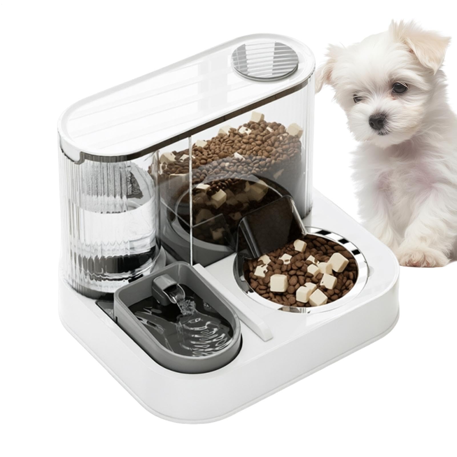 Mangiatoia Automatica Per Gatti Stazione Snack Cani E Animali Domestici Con | Distributore Cibo Gatti Per Cani di Taglia Media-Grande Cuccioli Casa Interni Pavimento Soggiorno App