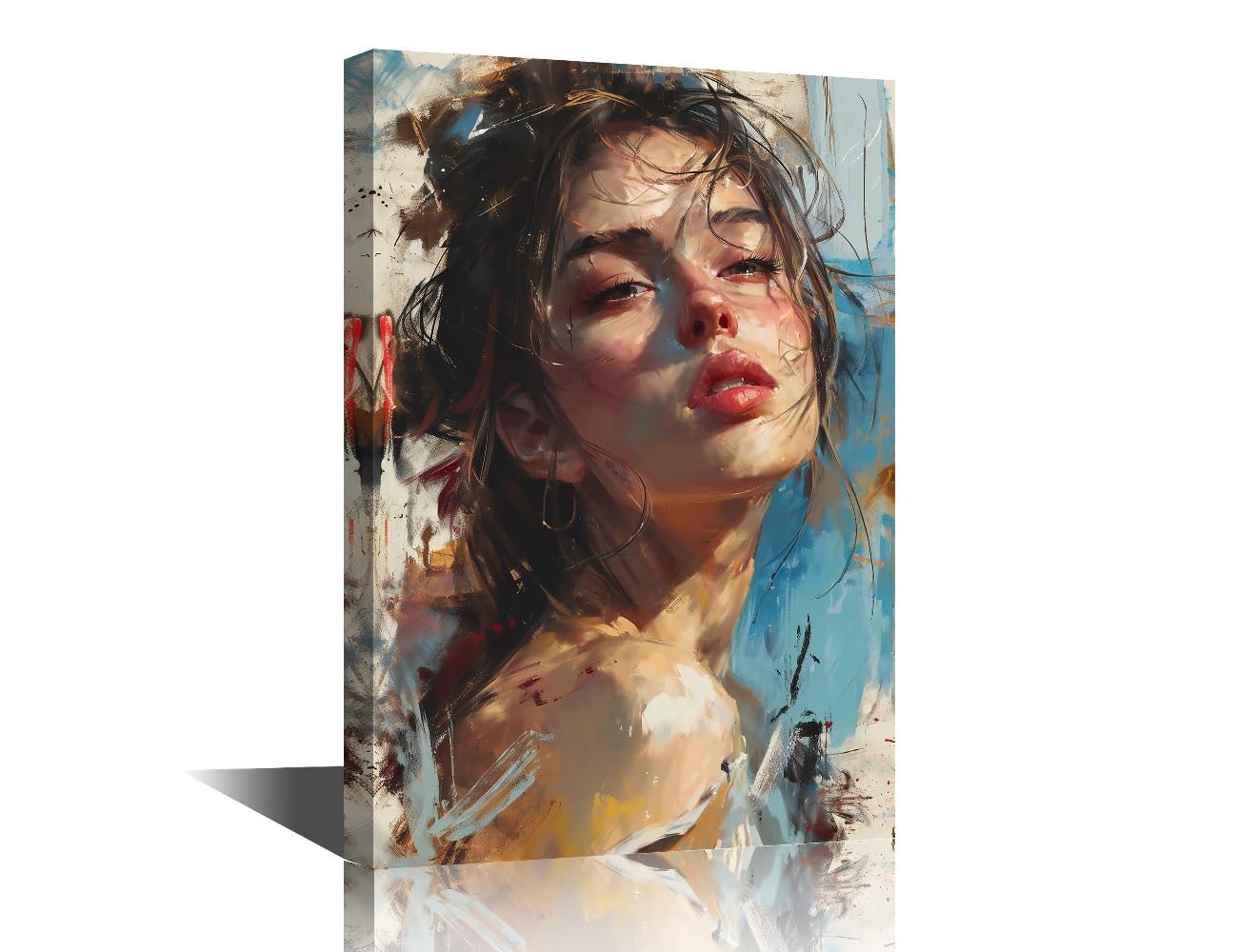 1 Panels Lady Portrait Wall Art Women Pictures Canvas Art Wall Decor Abstract Colorful Portrait Wall Art Posters and Prints Bedroom Canvas Art Wall Decor Modern Artwork Ready to Hang (12"Wx18"H)
