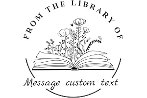 Flower Book Stamps | Custom Library Stamps | Personalized Teacher Stamps |...