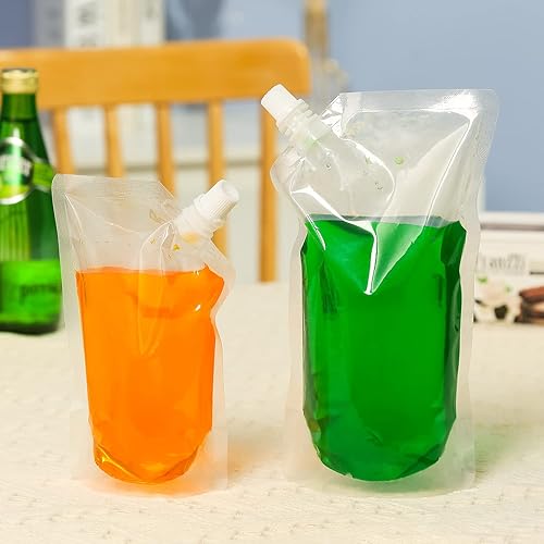 Miniatura 7 de Bolsas de alcohol para licor, bolsas de bebidas reutilizables para adultos, frascos de alcohol, bolsas de licor de plástico ocultables con embudo,