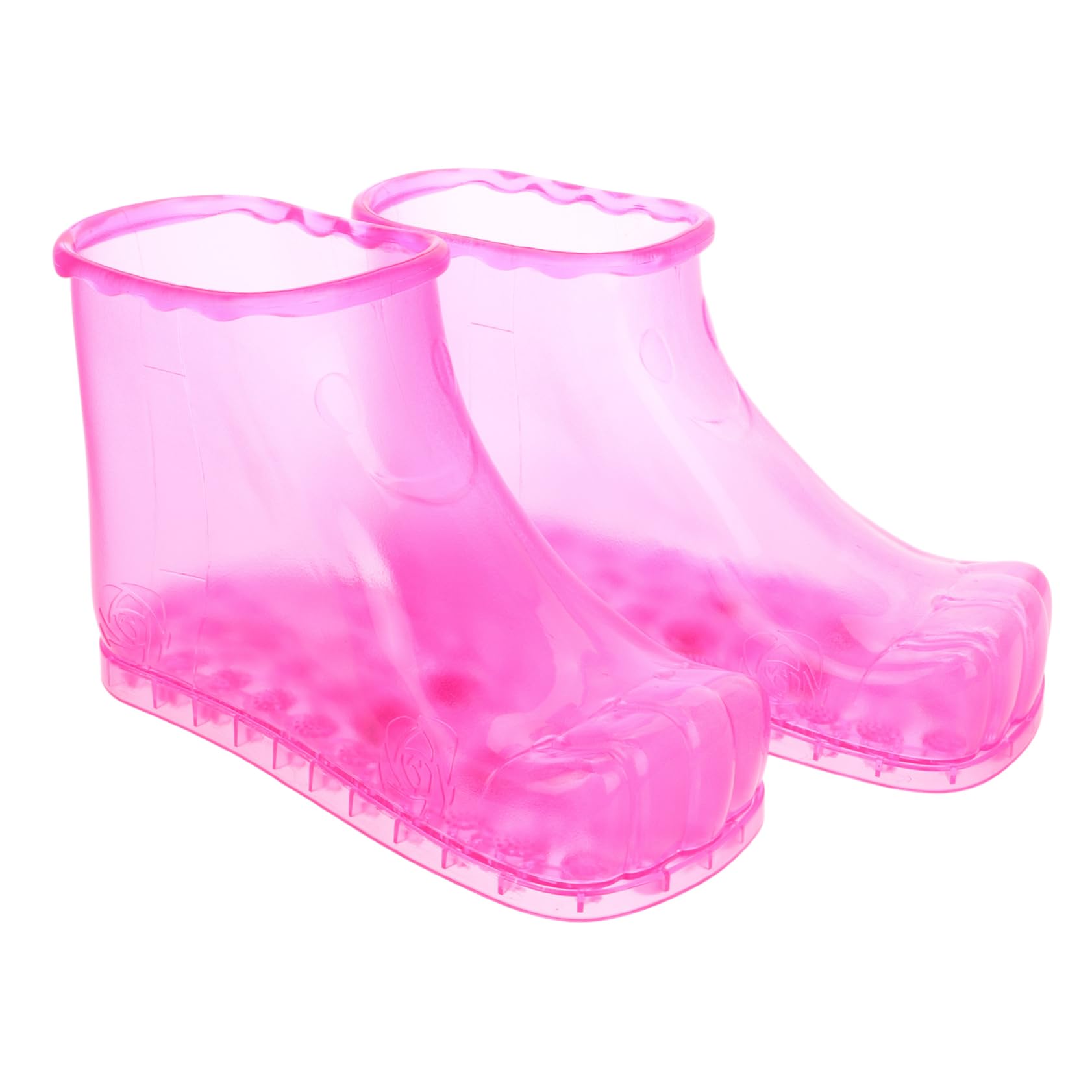 Ipetboom Zapatos para Baño de Pies Masaje Multifuncional de Pvc Fáciles de Limpiar para Spa de Pedicura en Casa Color Rosa Tamaño Pequeño