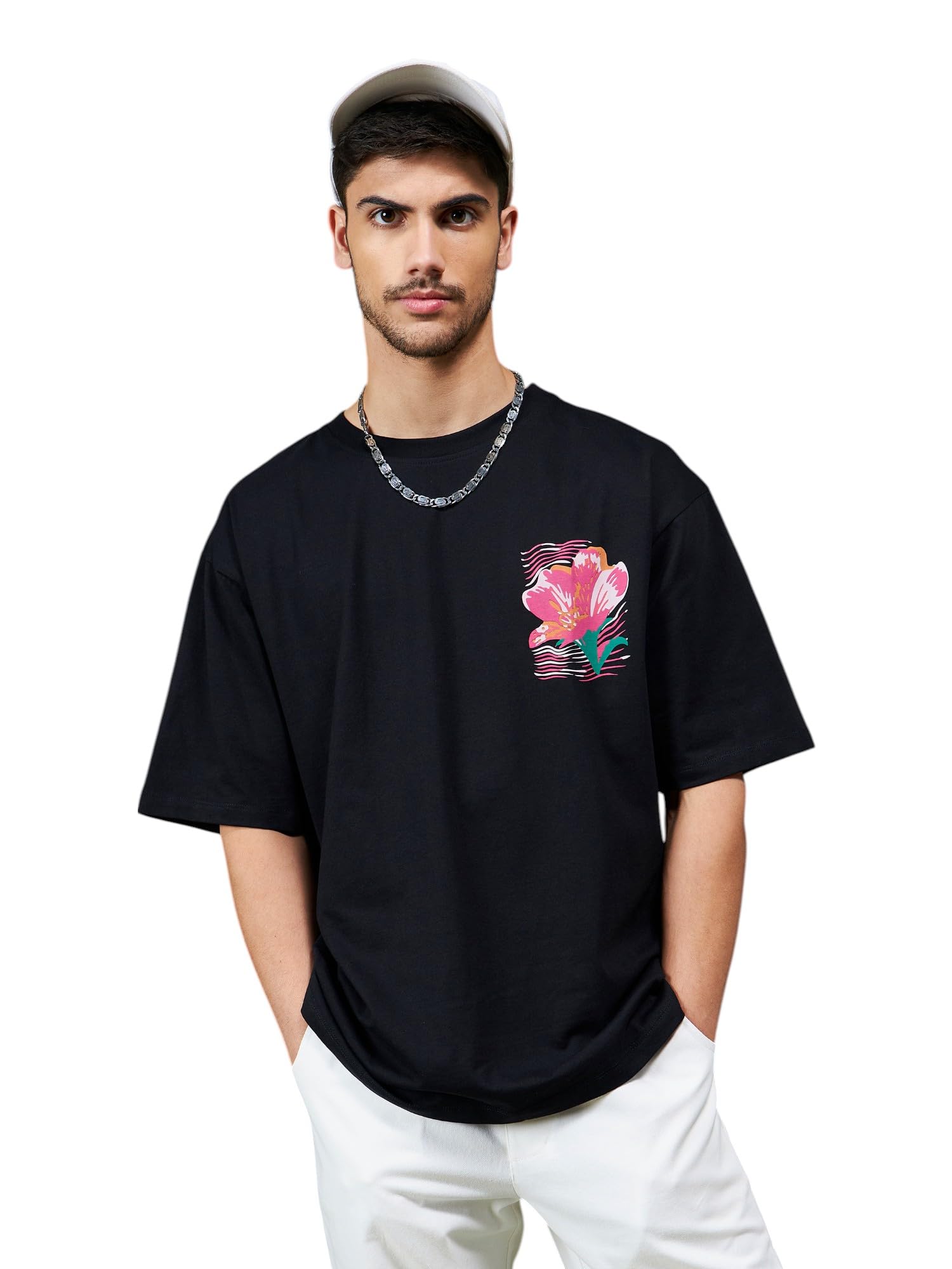 SASSAFRAS Unisex Black Summer Oversized T-Shirt in black