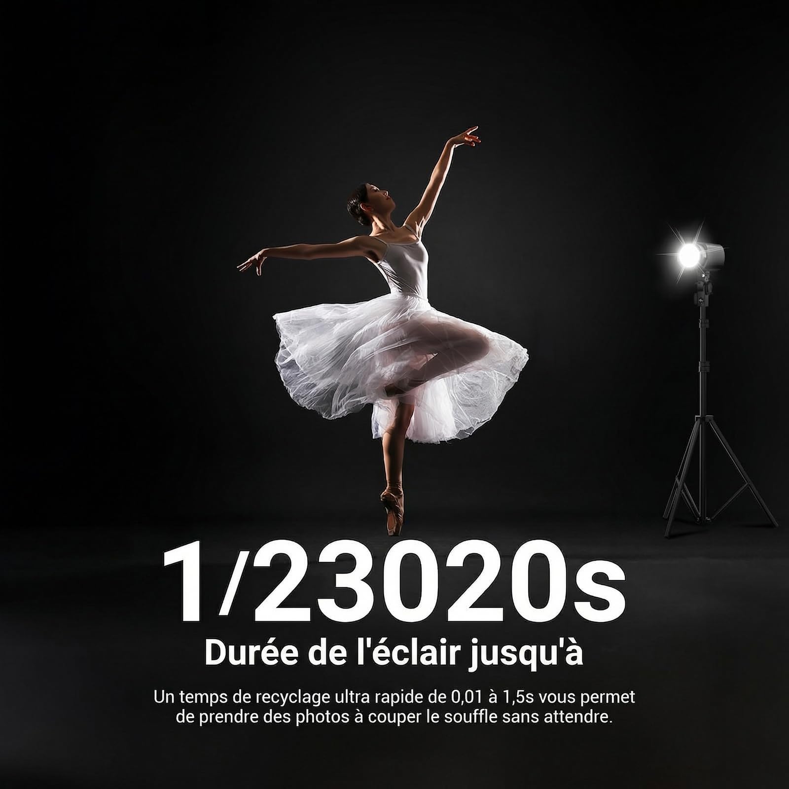 NEEWER 120Ws 2,4G TTL Flash Stroboscopique Extérieur, Flash Monobloc Portable de Studio HSS 1/8000s avec Lampe Pilote,Batterie 3000mAh, 420 éclairs,Temps de Recharge de 1,5s, pour Photo et Prise, Q120