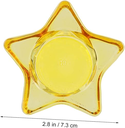 Miniatura 3 de Artibetter Candelabro de estrella de cristal antiguo, soporte de vela de cristal, tarros de vela transparentes, candelabros de colores, manualidades