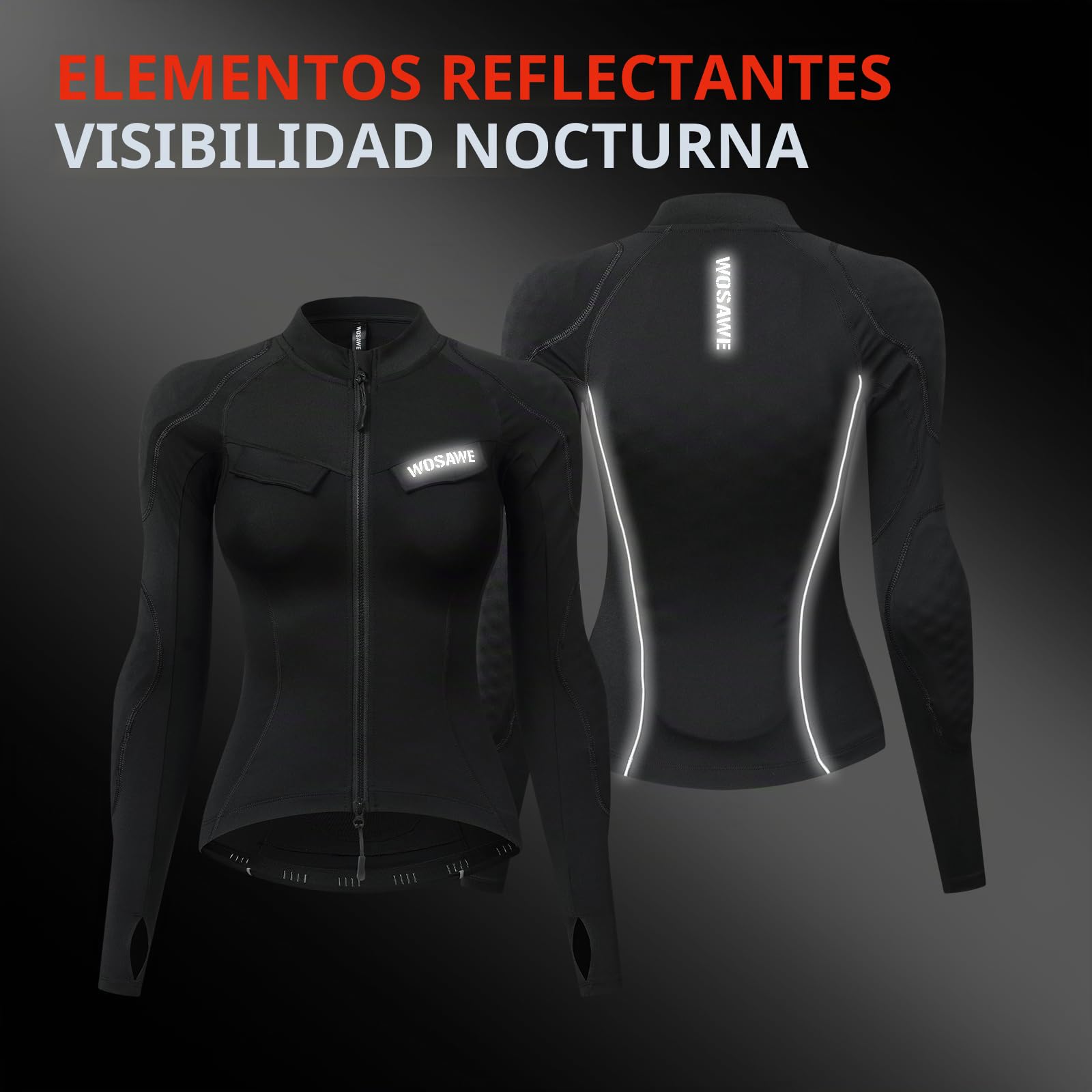 WOSAWE Chaqueta de moto para mujer, ajustada, con equipo de protección CE Armour