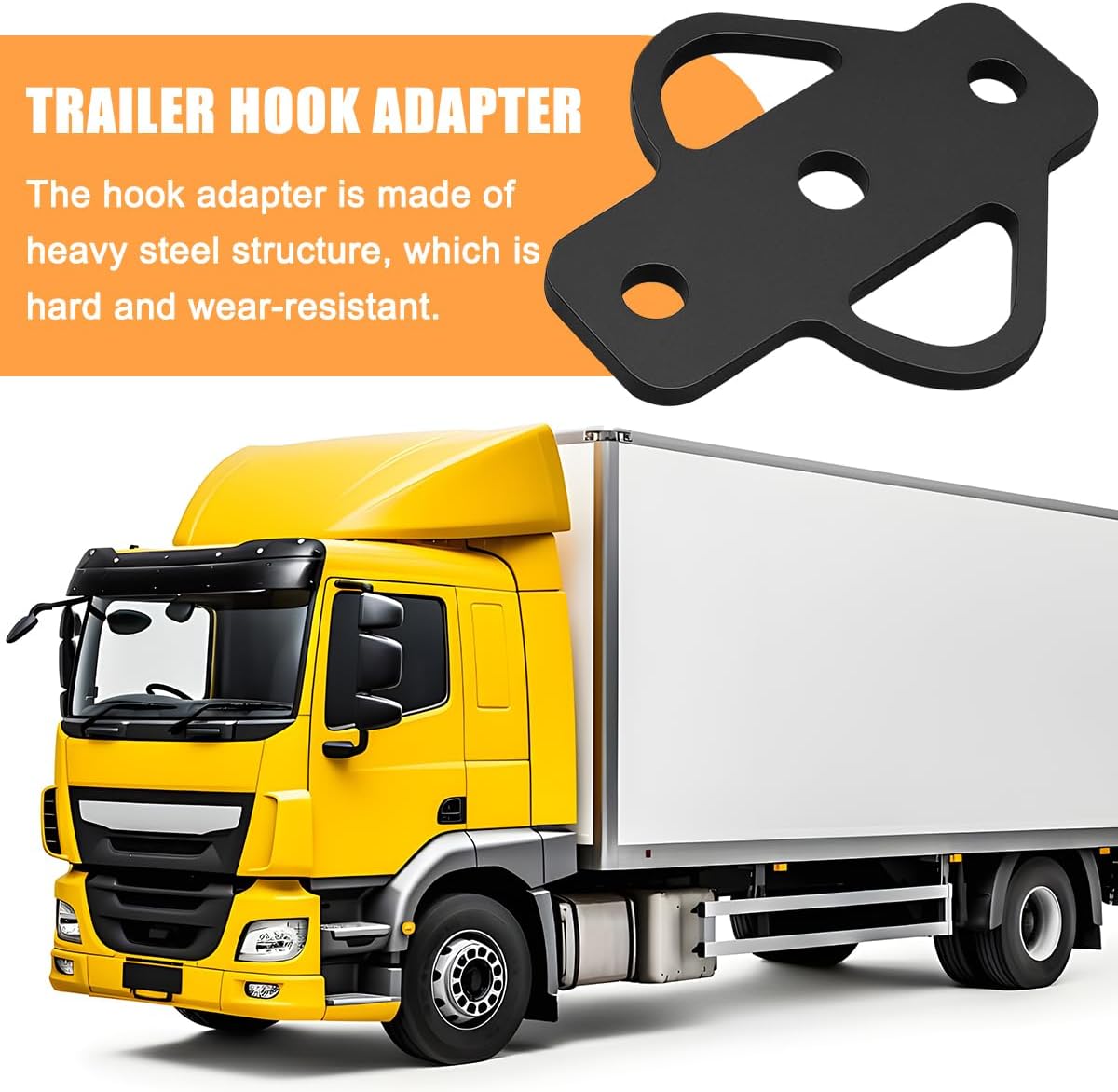 3-Way Trailer Hitch Adapter, Steel Receiver Hook Mount with 2PCS Bolts, Hitch Attachments for ATV Golf Cart Garden Tractor, Compatible with 3/4" Shaft, 5/8" Trailer Ball Pin
