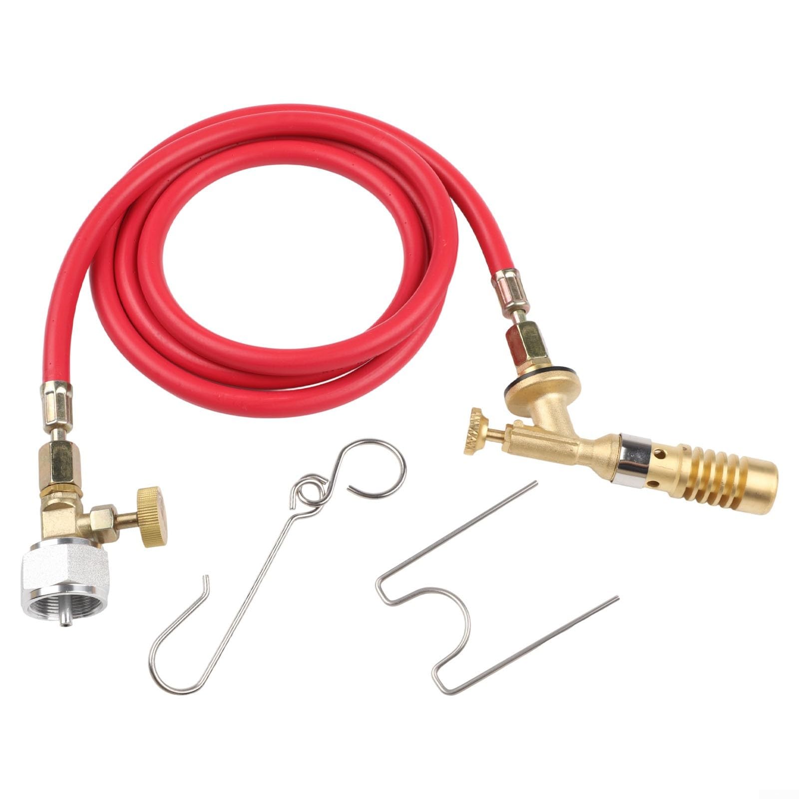 Antorcha para gas MAPP/MAP-Pro, soplete de soldadura de fontanería con manguera de 5.2 pies, construcción de latón, herramienta de soldadura de tuberías portátil