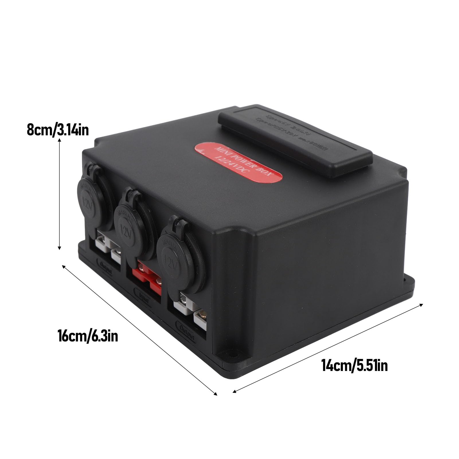 Mini Power Distribution Control Box Multifunctional Smart Battery Box Power Center with USB for Car Boat Trucks Trailers ATV Campers