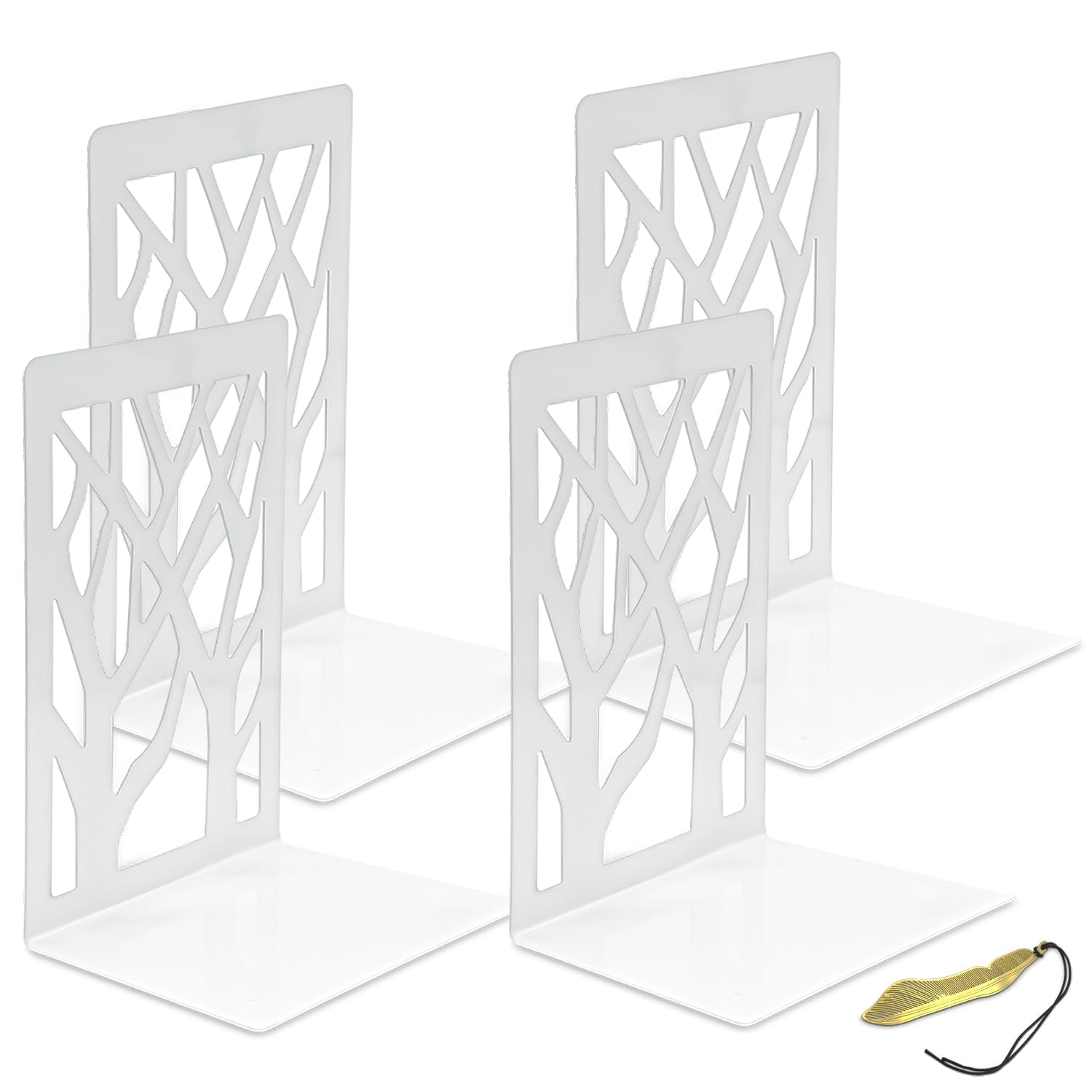 Fermalibri Metallici Reggilibri da Mensola 2 Pezzi Bianco 9x12x16 cm per Libreria