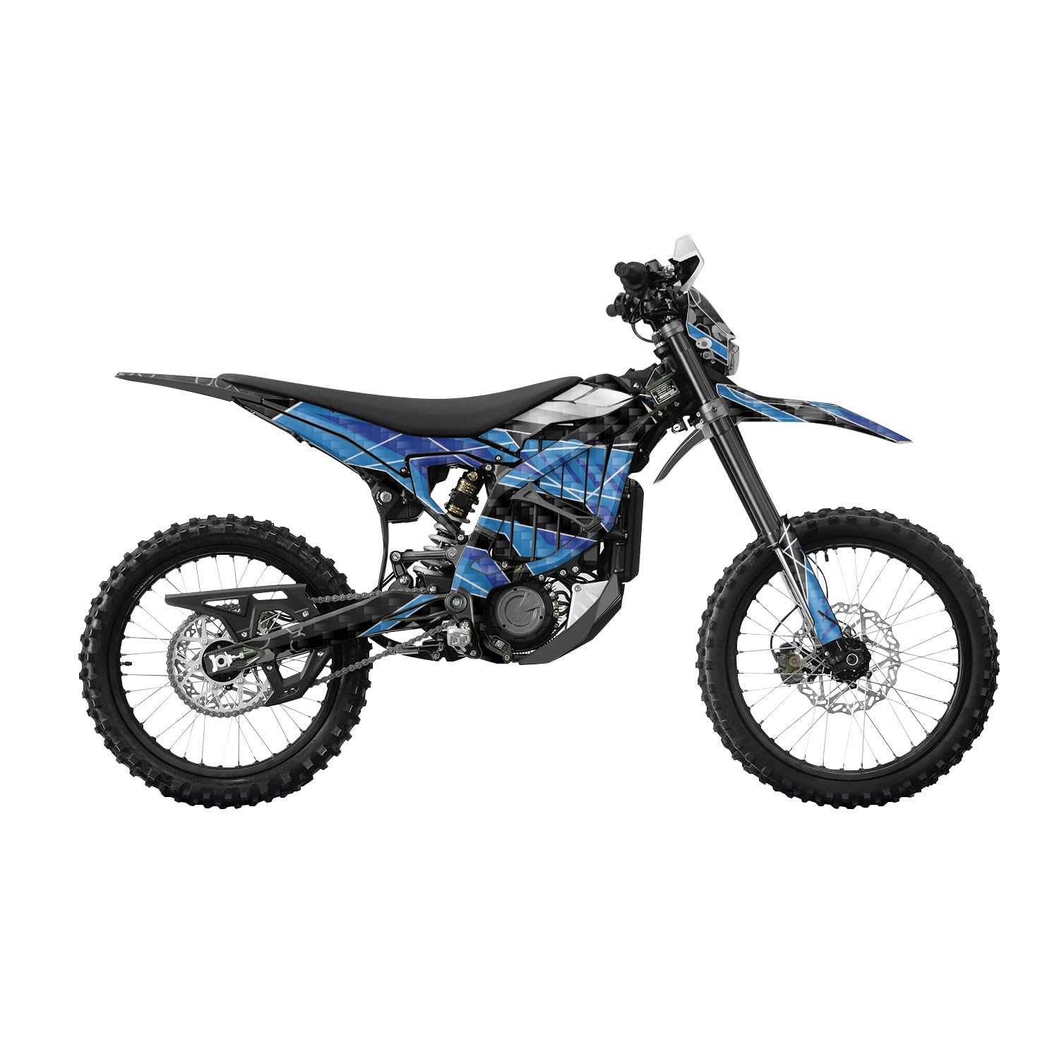Carbon Fiber Surron Ultra Bee Graphics Kit Wrap - Racing Chaos Blue - Sur-Ron Skin - Premium 3M Vinyl Protective Wrap Decal Cover - Easy to Apply | Crafted in The USA by MightySkins