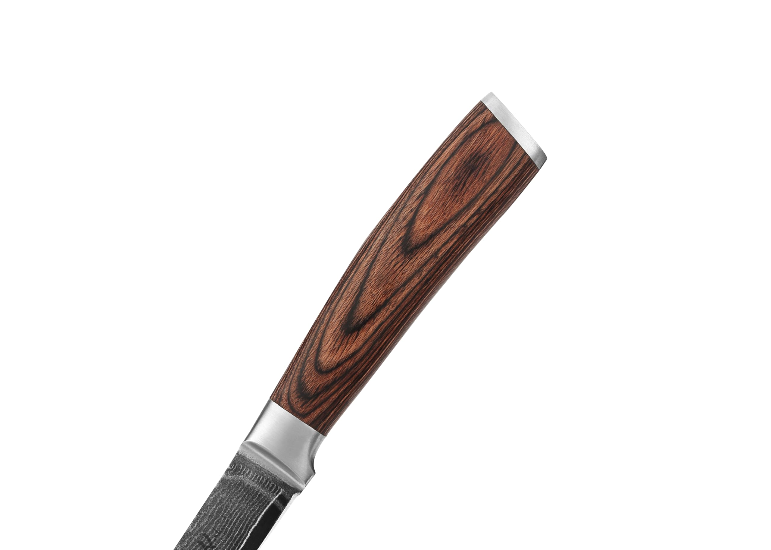 WAKOLI Edib Couteau d'office en Damas I Lame tranchante de 8,5 cm en acier damassé à 67 couches avec noyau VG10 et manche en bois de pakka I Couteau de cuisine professionnel & couteau damassé