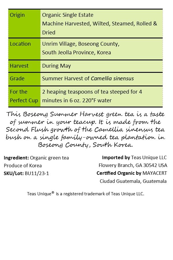Miniatura 2 de Teas Unique Té verde coreano Boseong, 3.53 oz