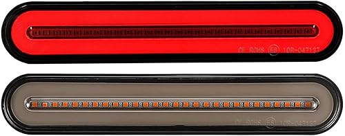 2 unids rojo y amarillo remolque camión furgoneta ATV accesorios universal secuencial flujo parada freno giro Singal luz trasera lámpara halo neón