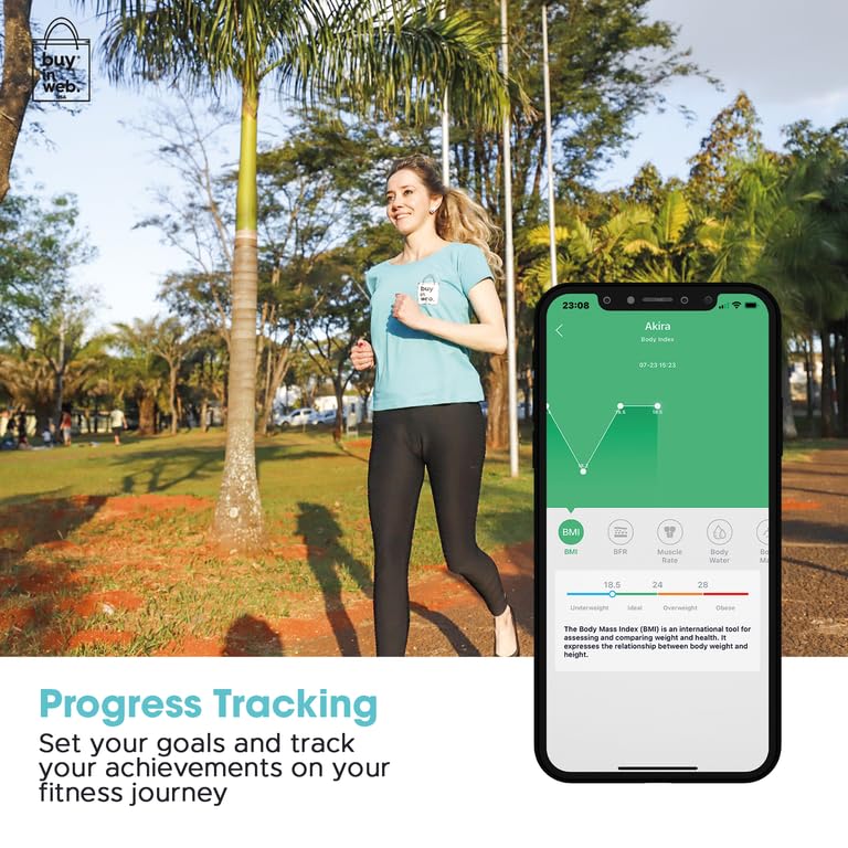 Miniatura 4 de BUY IN WEB Báscula inteligente de EE. UU. para peso corporal y grasa, monitor electrónico de composición corporal, 18 aplicaciones de análisis,