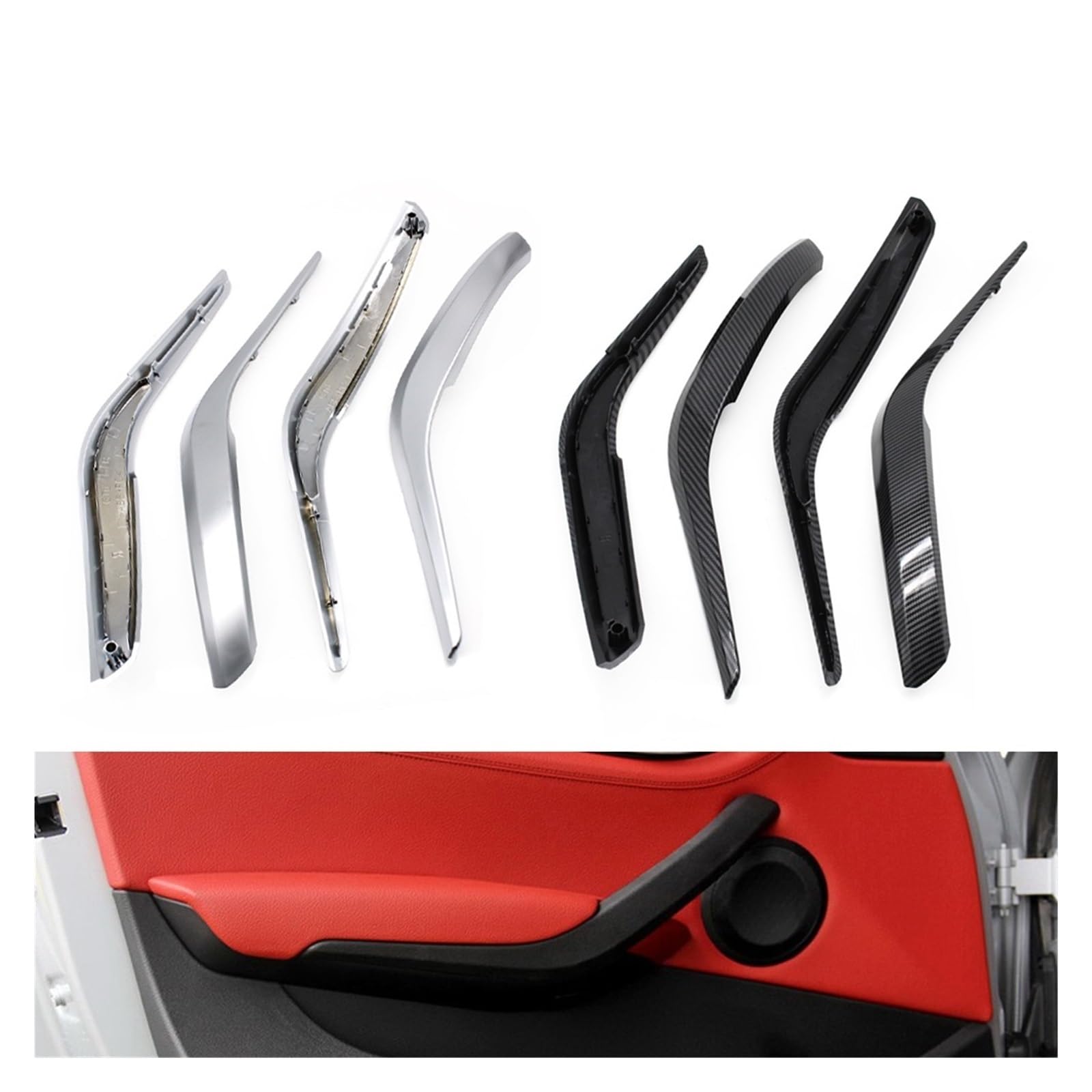 Maniglia Interna Per BMW Per X1 E84 2010-2016 Auto Pannello Interno Della Porta Maniglia Della Copertura Auto Sinistra Destra Porta Interna Bracciolo Porta Interna Maniglie Auto (Colore : Set 6