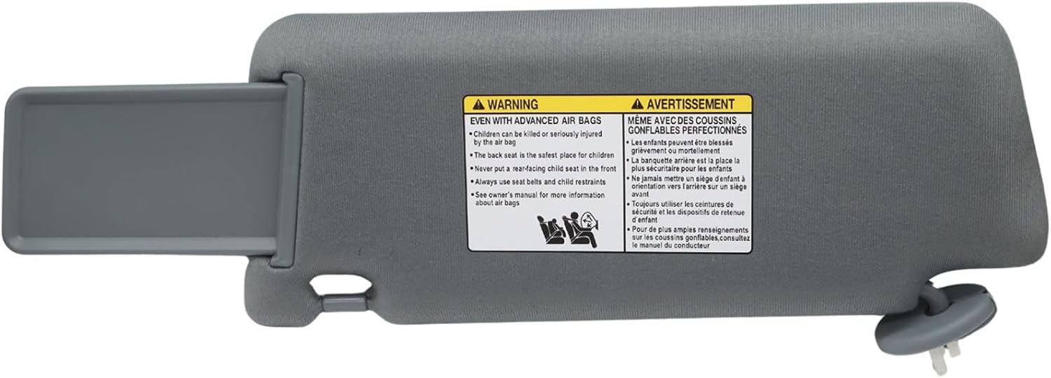 Pair Dark Gray Sun Visor Driver&Passenger Compatible with Tacoma 2005-2015 W/Light Mirror Left and Right Side 7432004210B0 7432004120B0