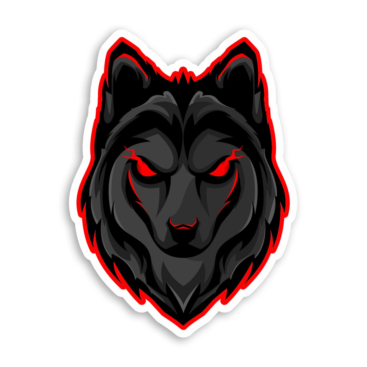 Dv Design Multi 2 X 10Cm Black Angry Wolf Vinyl Stickers - Wild Wolves Dog Decal Sticker #70638
