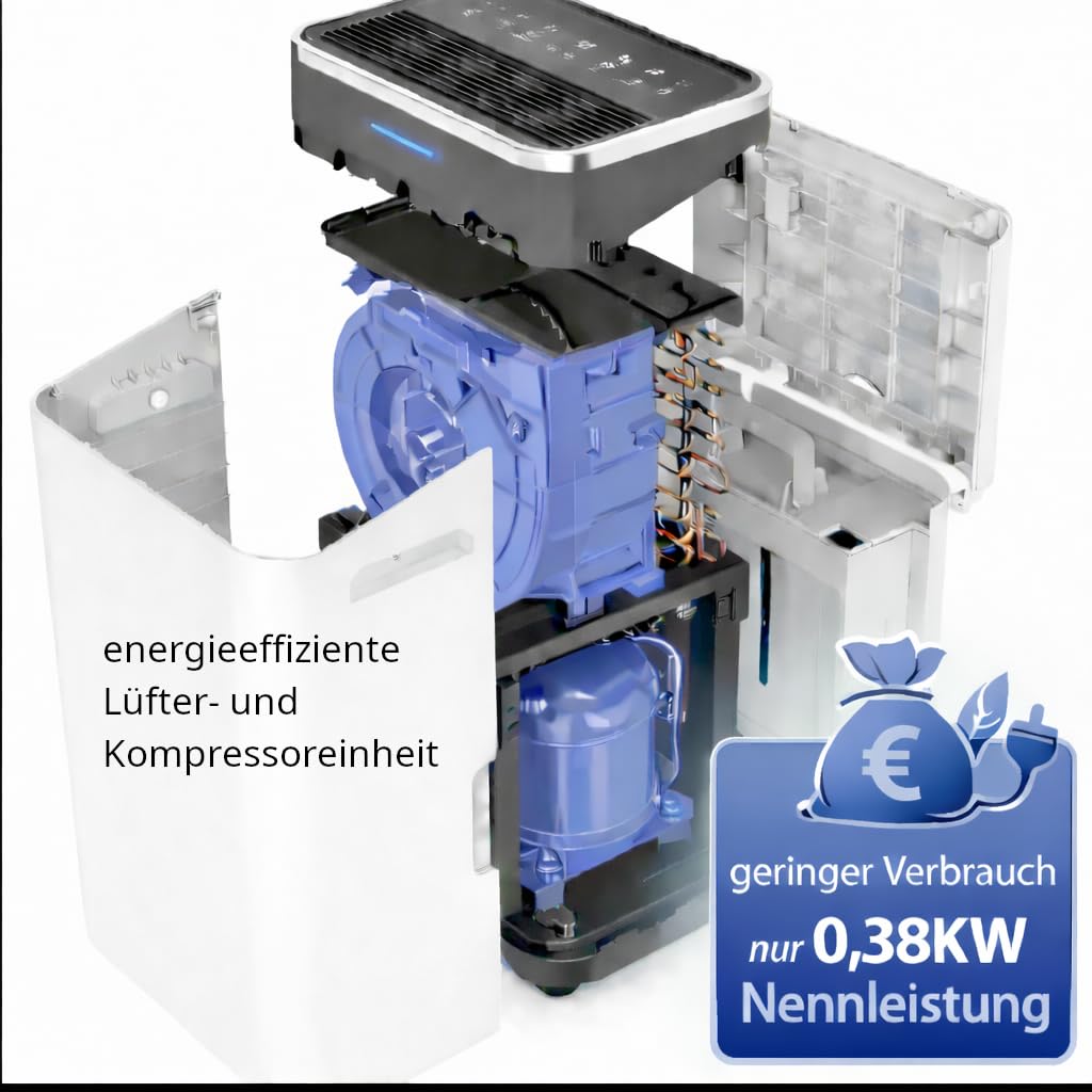 Comedes Demecto 30 eco WiFi – osuszacz powietrza budowlany (maks. 25 litrów / 24 h) nadaje się do wszystkich pomieszczeń i piwnic do 100 m²/230 m³, możliwość stosowania