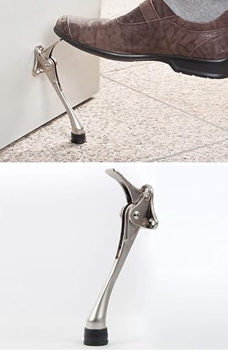 Miniatura 2 de OGC Topes de puerta semiautomáticos fáciles de 6 pulgadas, tope de puerta de 6 pulgadas con goma ajustable en altura (níquel satinado)