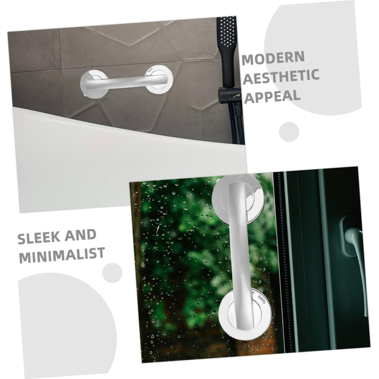FOMIYES 2 Stück Selbstklebende Duschtürgriffe mit Starkem Saugnapfdesign aus Kunststoff Wasserfest und Modern für Rutschige Bereiche im Badezimmer