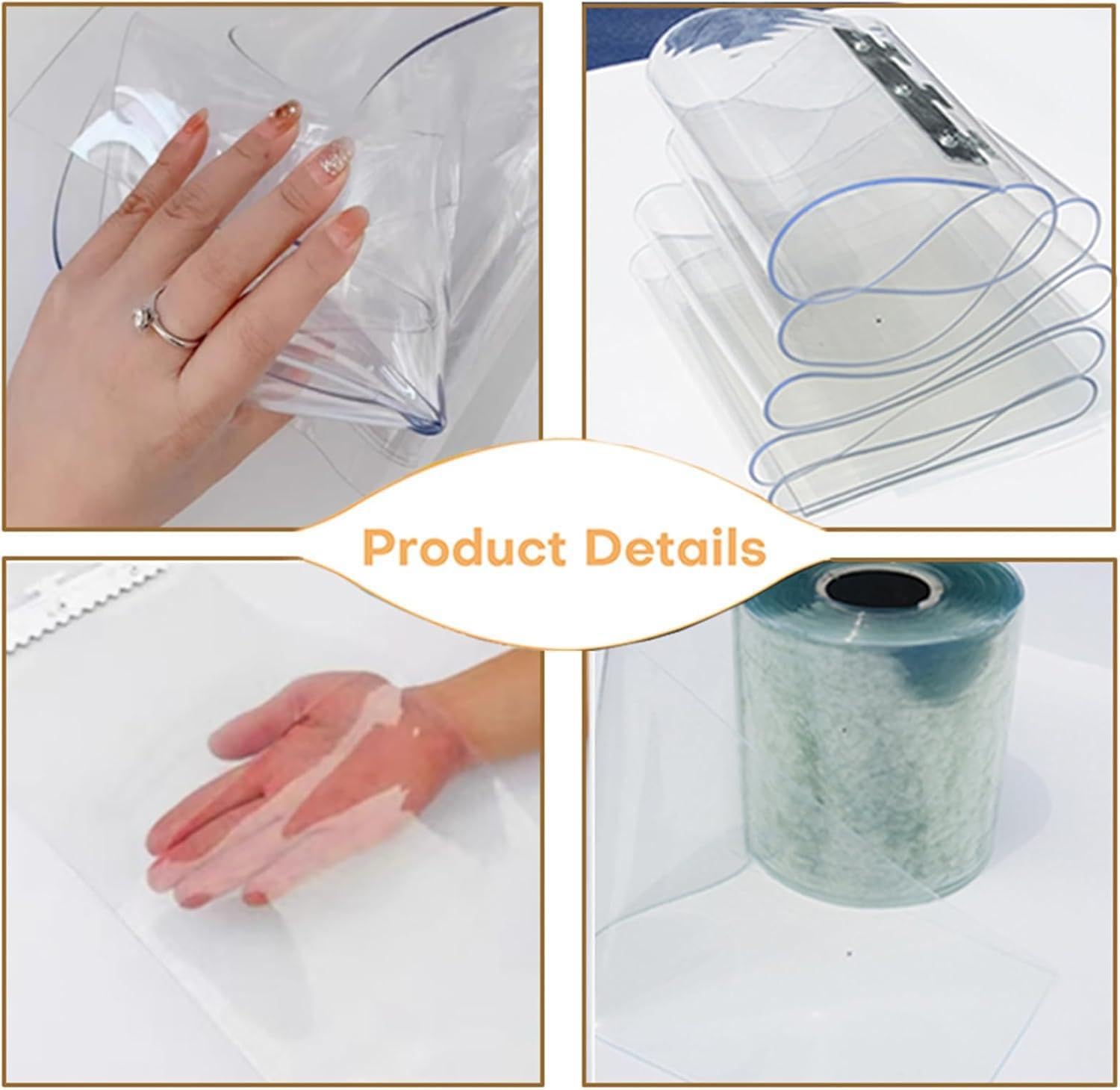 PVC Streifenvorhang Lamellen,Höhe150-300cm x Breite75-300cm Streifenvorhang Industrie Bausatz komplett vormontiert transparent für Ställe Paddocks Hallen,Höhe200cm-Breite135cm