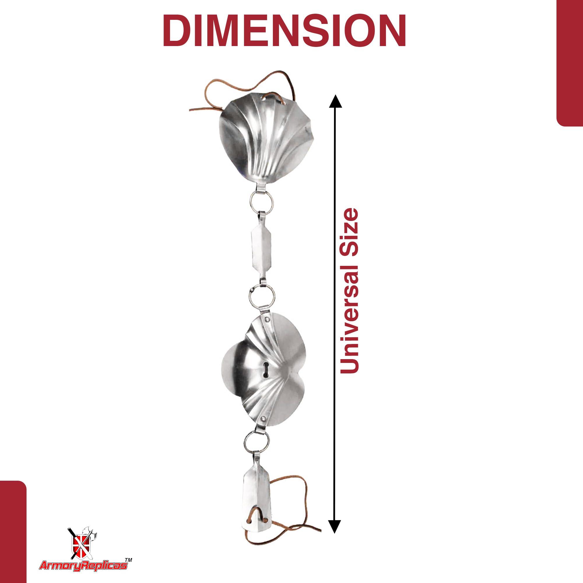 Armory Replicas™ Medieval Renaissance Jack Chains – 18 Gauge Steel Arm Armor with Adjustable Leather Straps for Reenactment, LARP, Costume & Combat Training