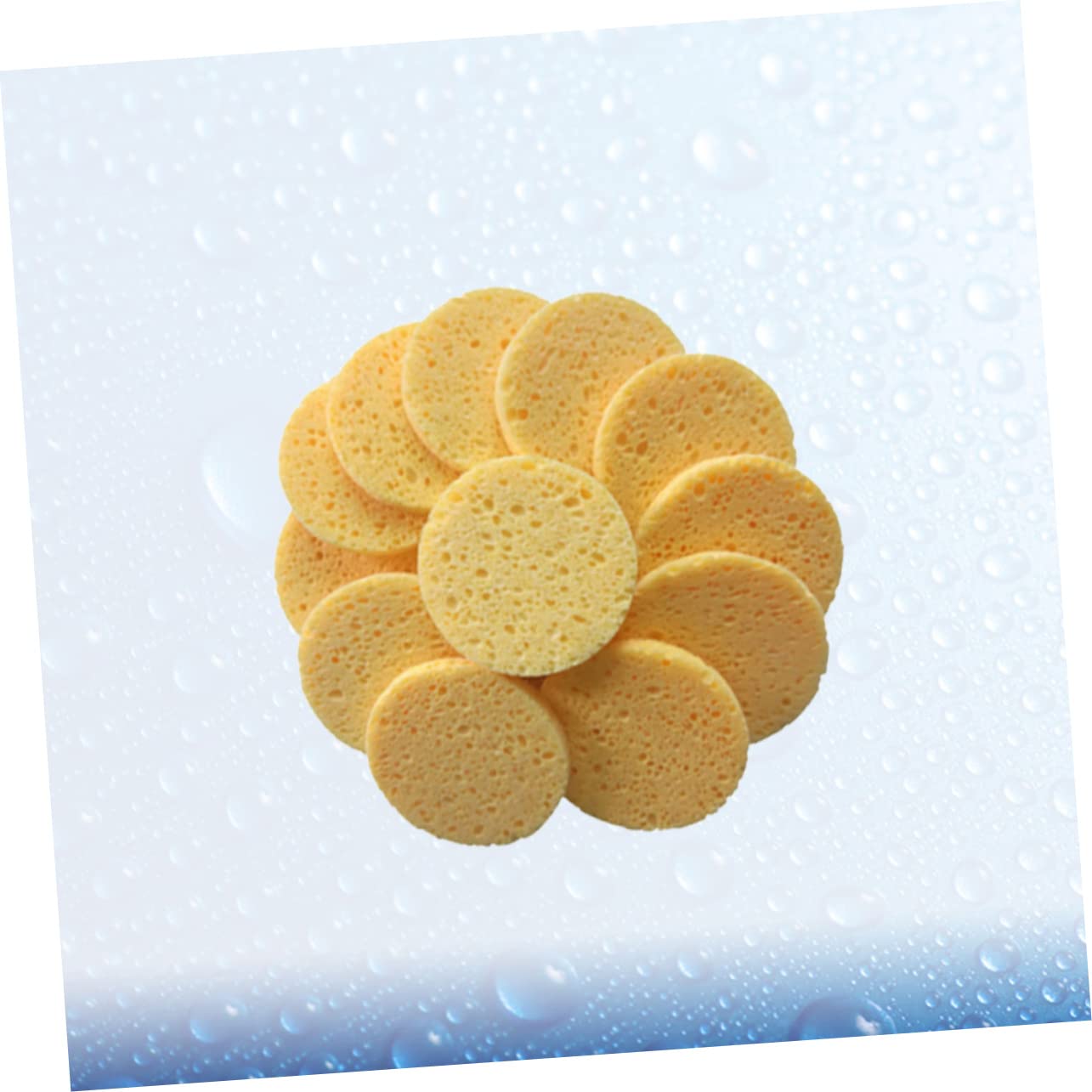 Didiseaon 60pezzi Spugnette Per Rimozione Makeup Cotone Puff Per Pulizia Viso Spugne Morbide Per Esfoliazione e Detersione Colore Naturale Rotondo