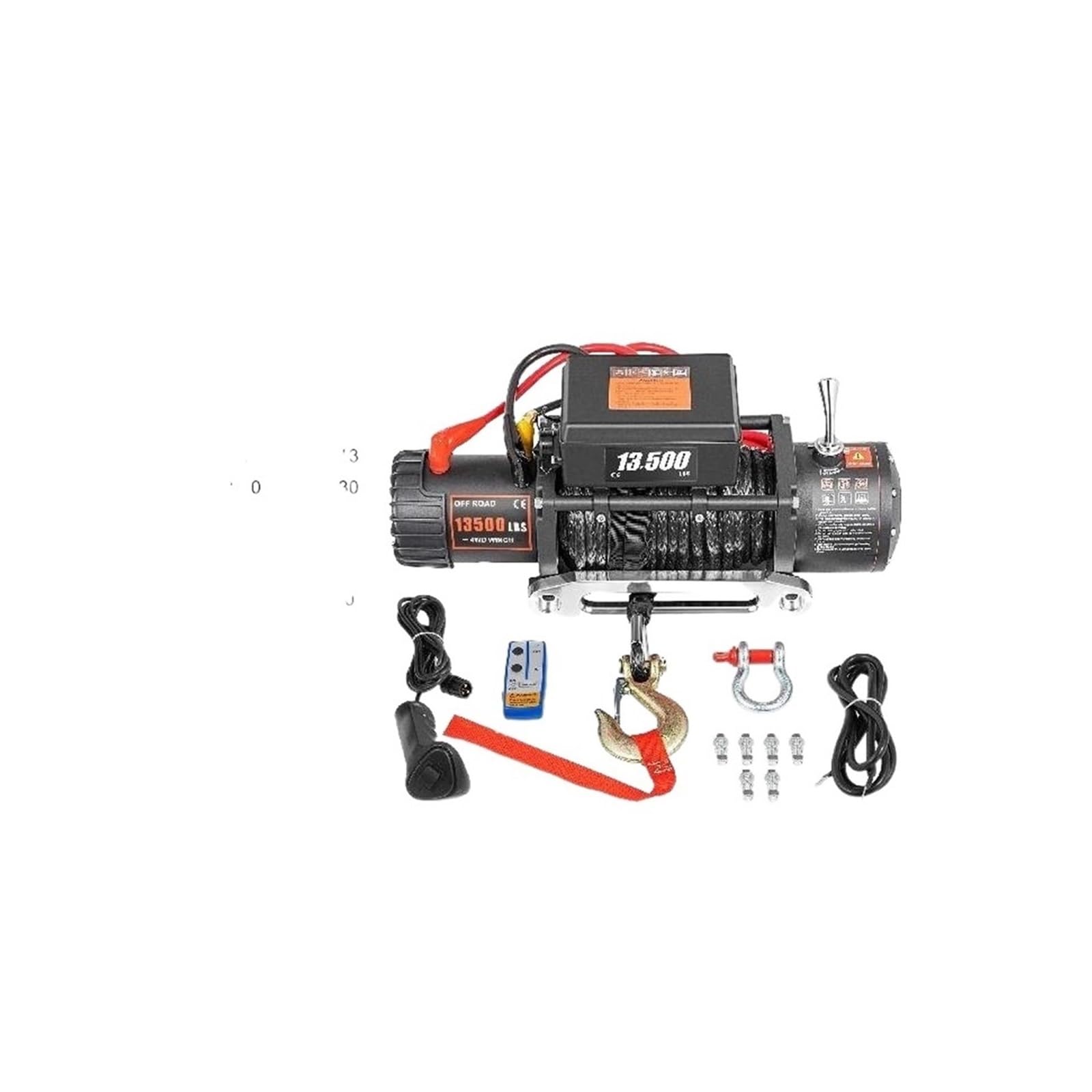 Argano elettrico da 13500 libbre e 12 V, 27 m/92 piedi, con fune di traino sintetica, for 4x4, rimorchi, camion, fuoristrada, barche Per uso fai da te
