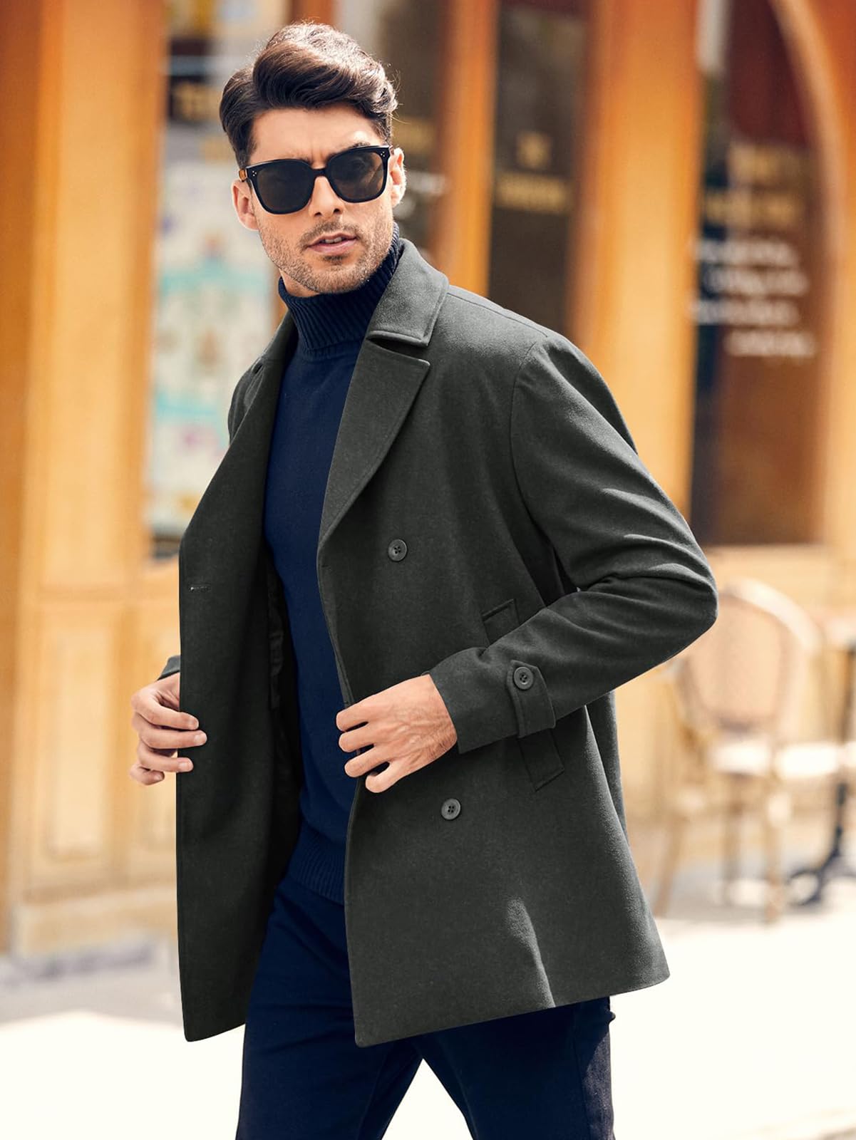 Macadamia Oil Serum Men's Winter Pea Coat - Slim Fit Wool Blend Trench ...