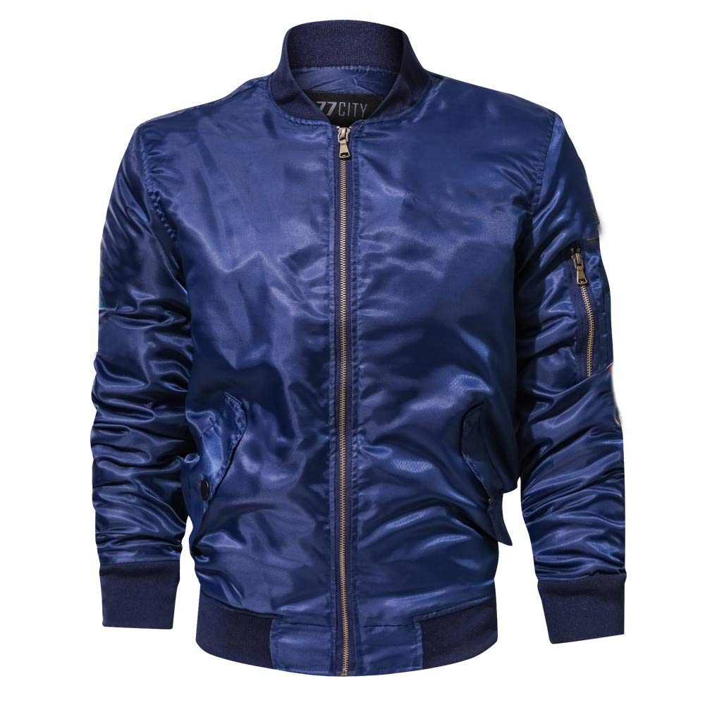 BingYELH 2019 Men Fashion Suit Coat,Men's Casual Autumn Winter Pure Color Jacket Stand Collar Military Clothing Coat