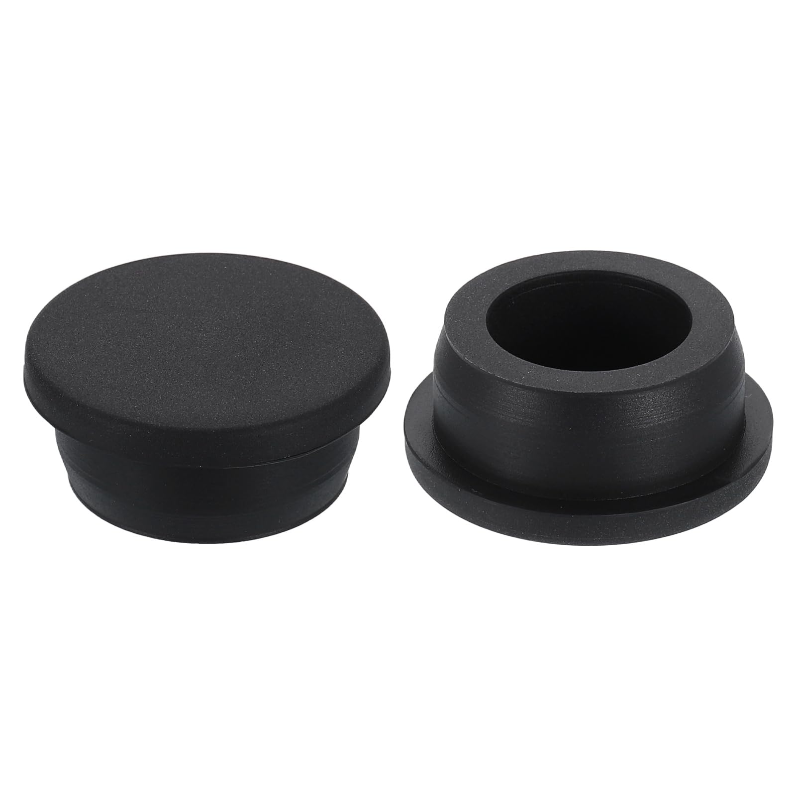 sourcing map 2Pcs Silicone Hole Plug, Waterproof Round Rubber Stoppers Bottle Seal Plugs Tube Pipe End Caps for 30mm/1.18" Hole for Bathtub Bottle, Black