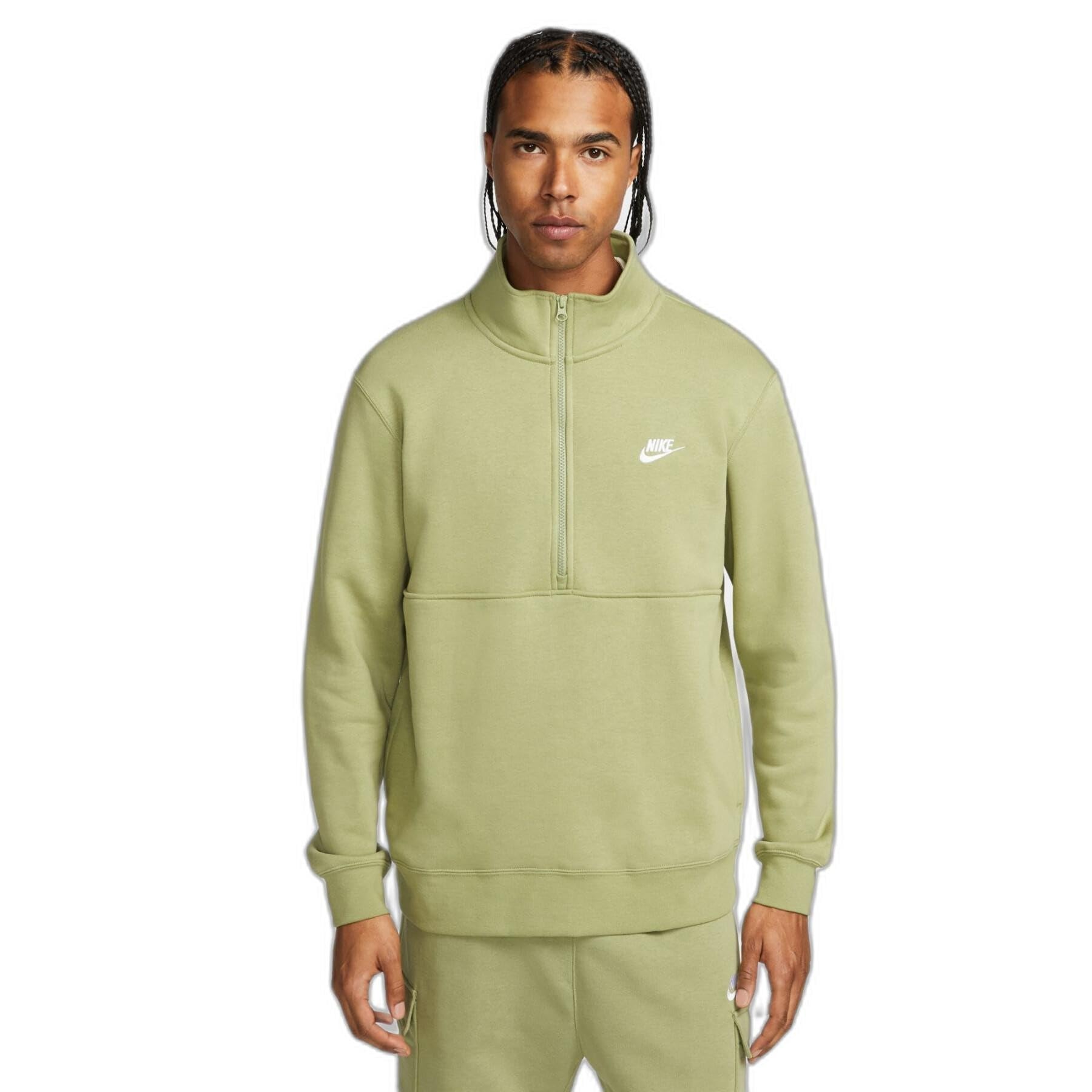 NIKE DD4732-334 M NSW CLUB BB HZ TOP Sweatshirt Men's ALLIGATOR/ALLIGATOR/WHITE Size 2XL