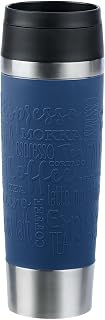 Emsa N20221 Travel Mug Classic Insulated Mug 0.5 Litre, New Comfort Screw Cap, Stainless Steel, 6 Hours Hot and 12 Hours Cold, 100% Leak, Dishwasher Safe, 360° Opening, Dark Blue