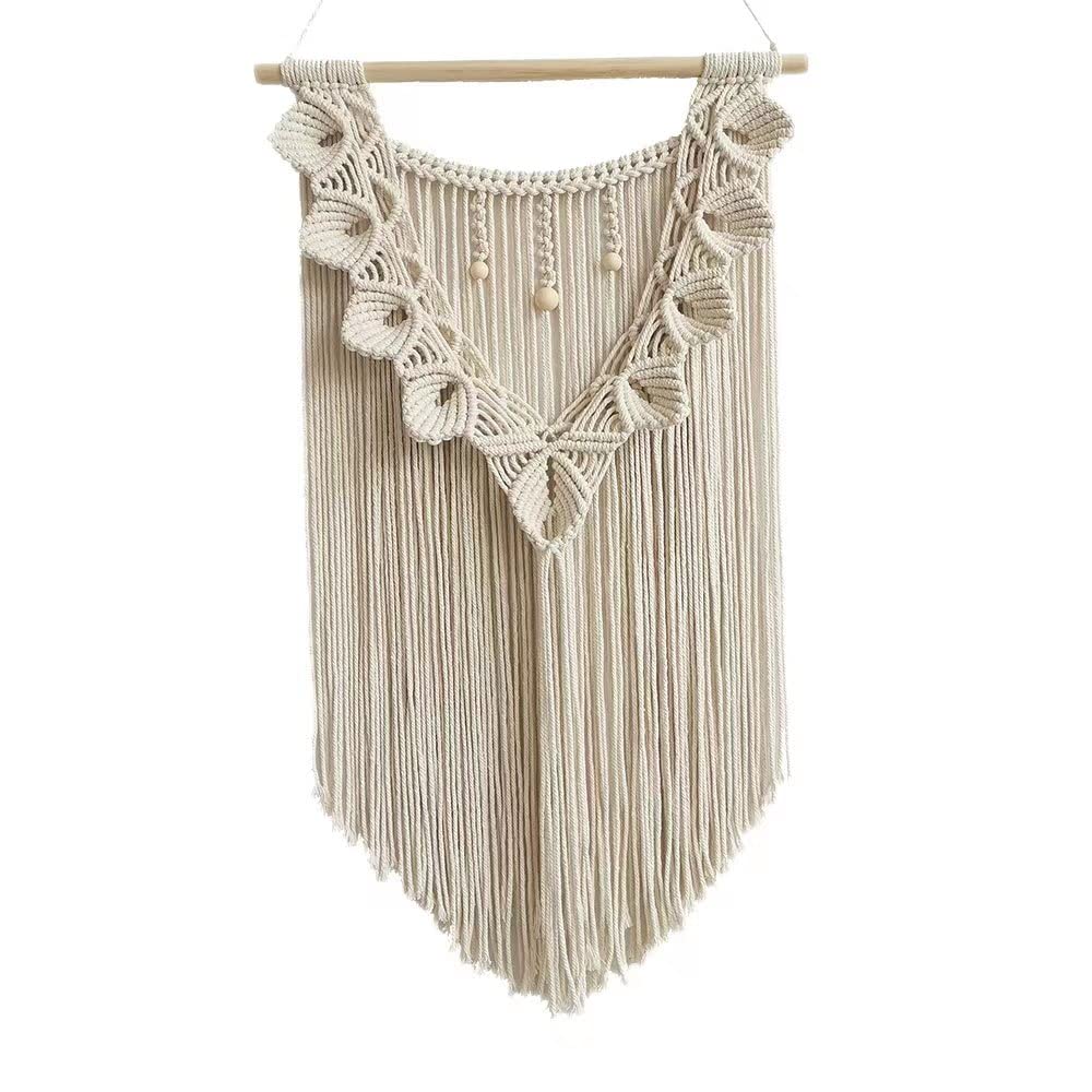 Ordeluxe Macramé 70cm x 40cm Tapiz Boho, Grande, Hecho a Mano, Decoración de Pared para Dormitorio, Decoración de Balcón, Regalo para Mujeres