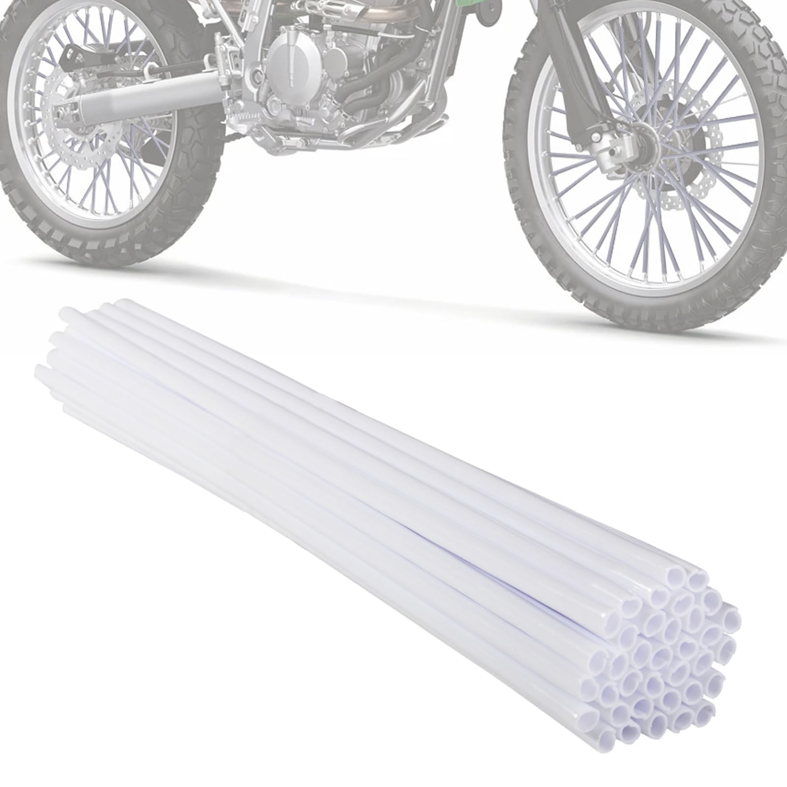 Motorcycle Spoke Skins,Spoke Covers Wheel Wraps Universal for KLX 110 KLX140L CRF 50 110 CRF125F TTR 125 TTR110 YZ125X PW50 TW200 8"-21" Rim Dirt Pit Bike ATV White