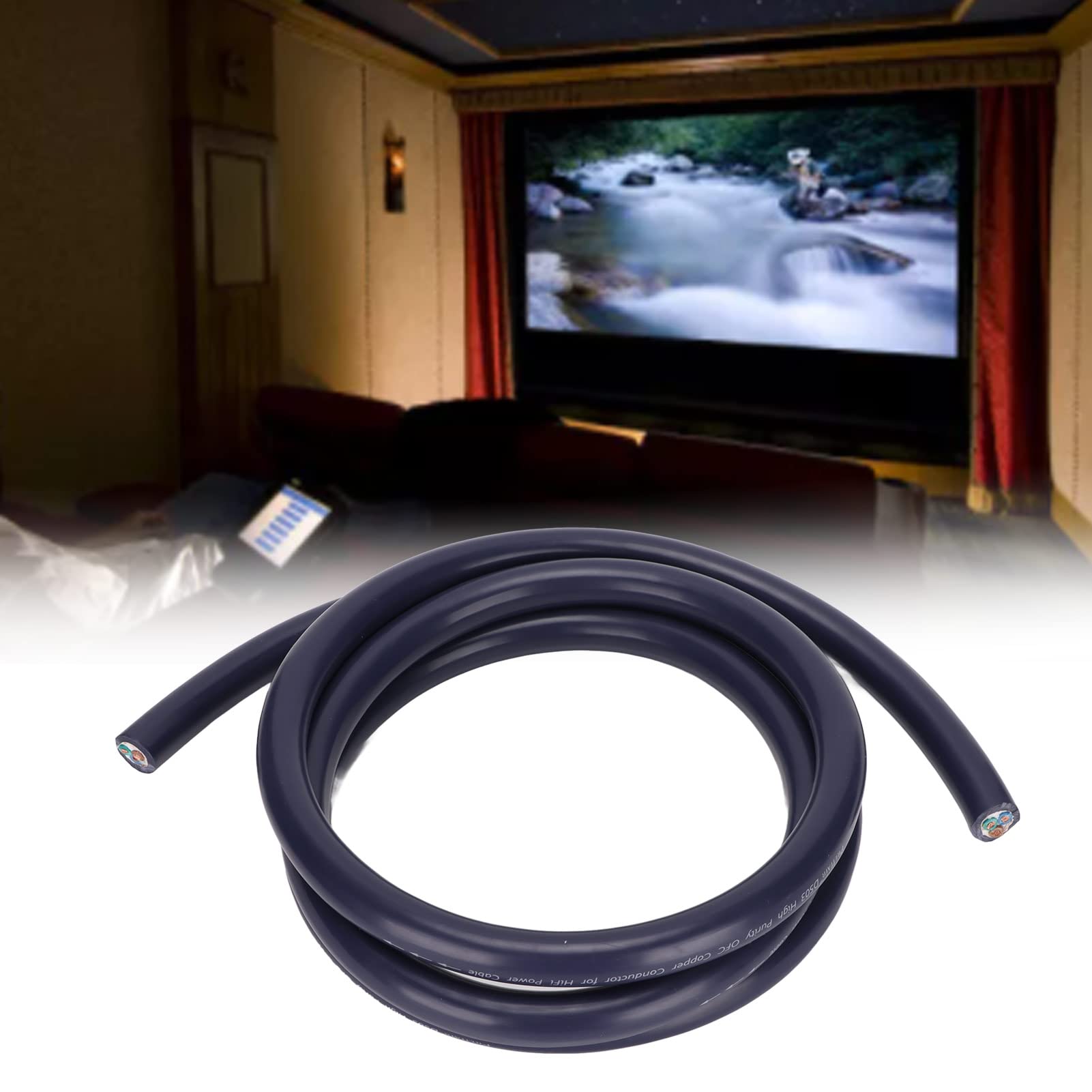 Miedziany Kabel Zasilający OFC 12 AWG, 3 żyły 2m