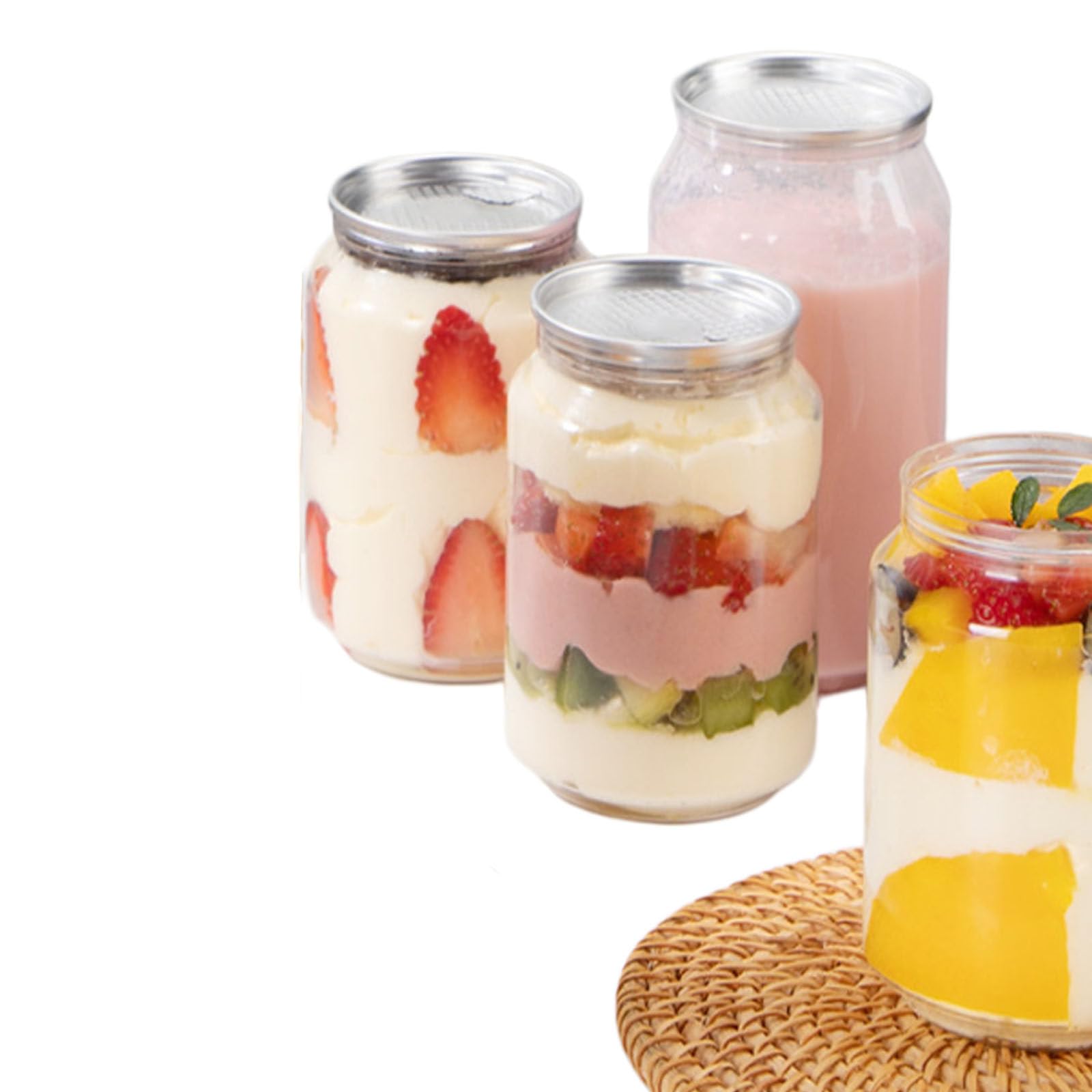 Bouteilles transparentes PET de 250 ml à 500 ml avec couvercles étanches contre les fuites de jus