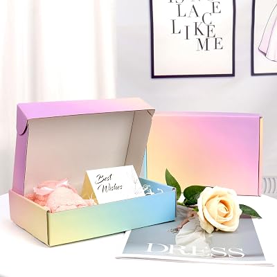 Cajas de envío pequeñas de 6 x 4 x 2, paquete de 45, coloridas cajas de correo de cartón corrugado para pequeñas empresas, correo y embalaje