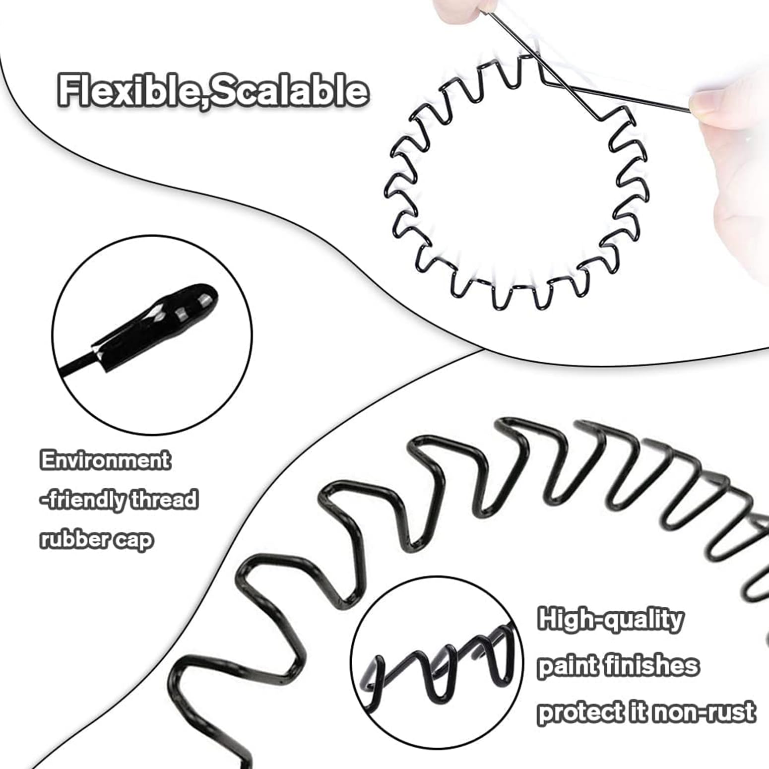 Moda Uomo 3PCS Fasce Per Capelli In Metallo Elastico Ondulato Semplice Cerchietto Per Capelli A Molla Antiscivolo Adatto Per Sport E Uso Quotidiano S~p115221698