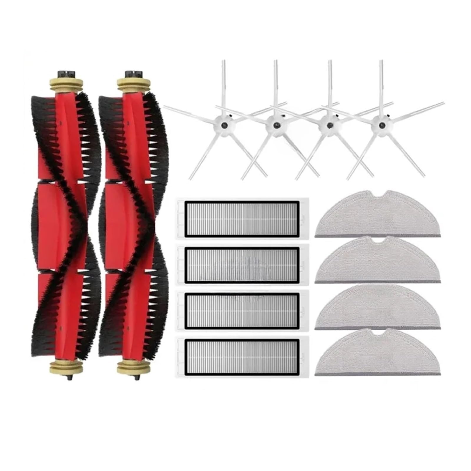 PORRSYDCD Roller Side Brush Filter Mop Accessories，Compatible With Roborock S5, S5 Max, S6 MaxV, S6 Pure, E4, E5, S51, S52, S55 Parts(Set B)