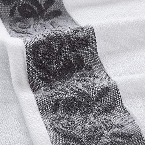 Modern Threads 600 Gsm 6-Piece Towel Set With Filgree Jacquard Border Blue #TOP3