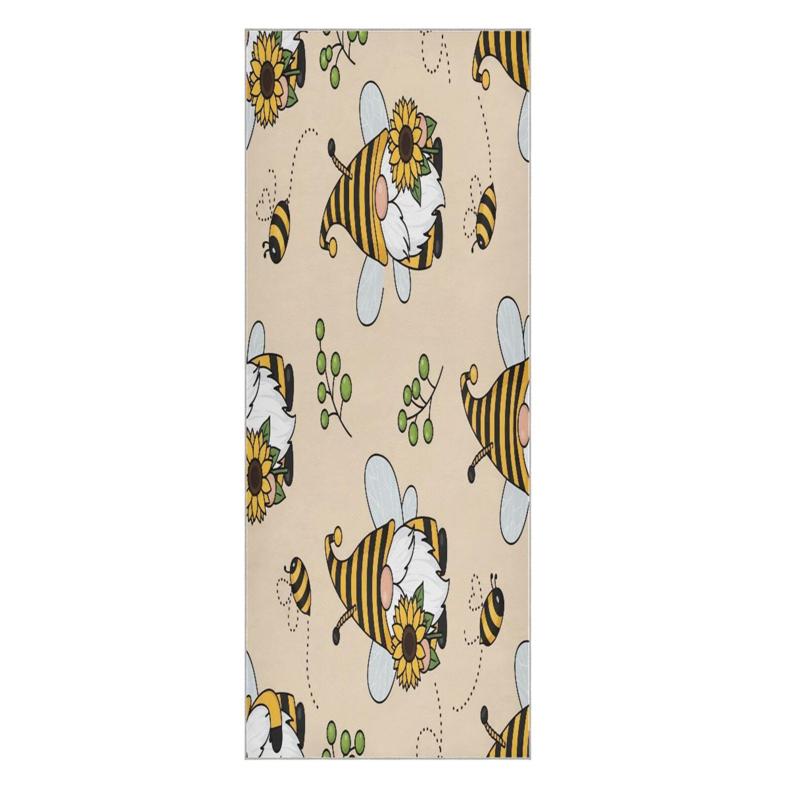 BURSTDDY Sunflower Gnome Hot Yoga Towel Absorbent Non Slip Yoga Mat Towel