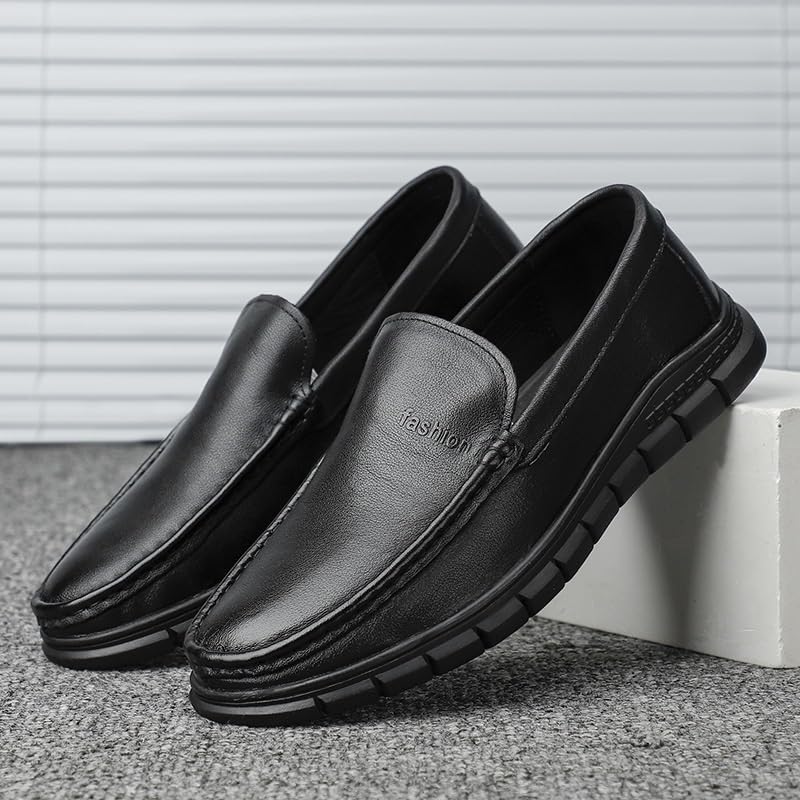 Men's Soft Toe Uniform Dress Work Shoes Slip Resistant Water Resistant Black Slip On Oxford Dress Shoes Resistant Breathable Driving Shoes4